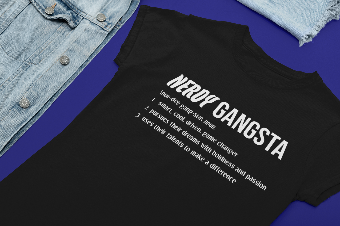 Nerdy Gangsta Definition Unisex T-Shirt (Black)