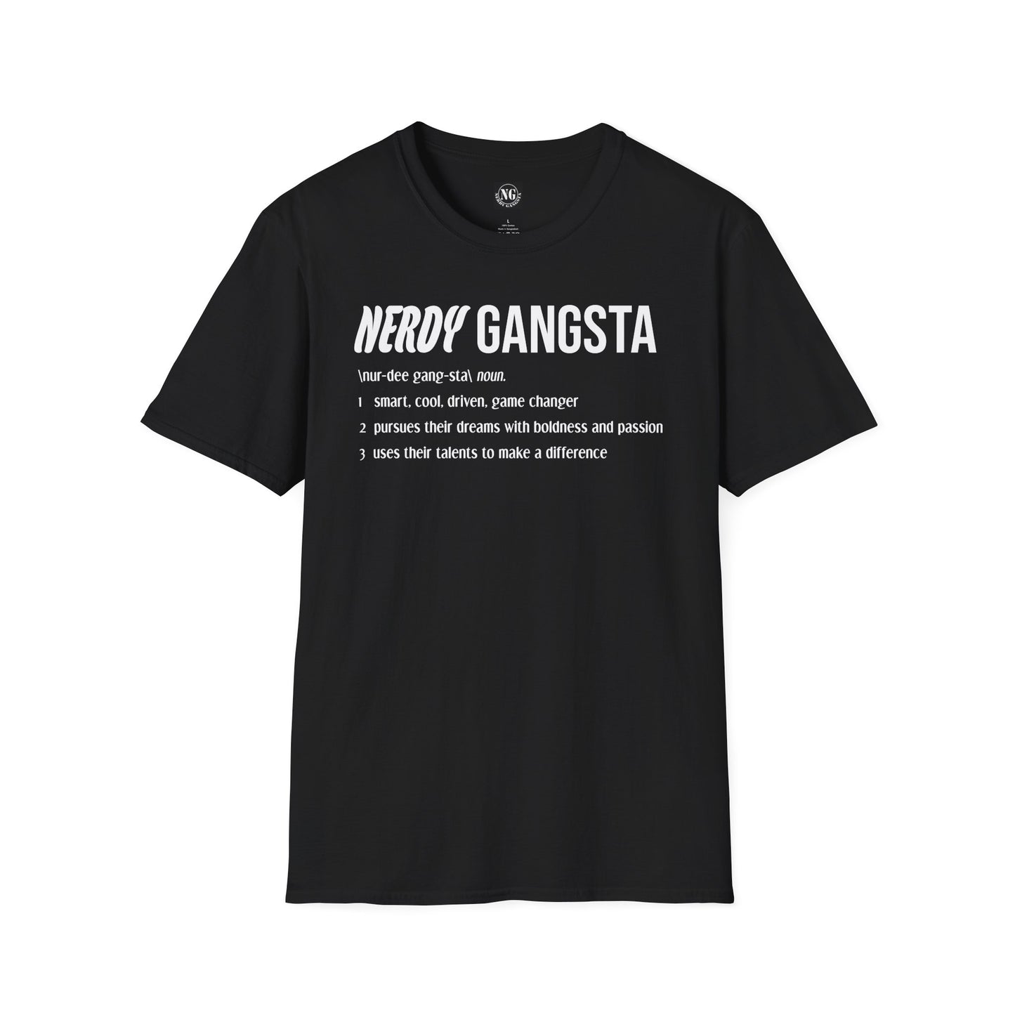 Nerdy Gangsta Definition Unisex T-Shirt (Black)