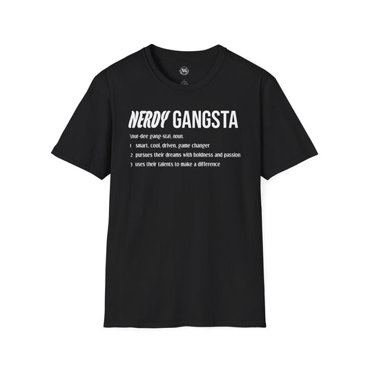 Nerdy Gangsta Definition Unisex T-Shirt (Black)